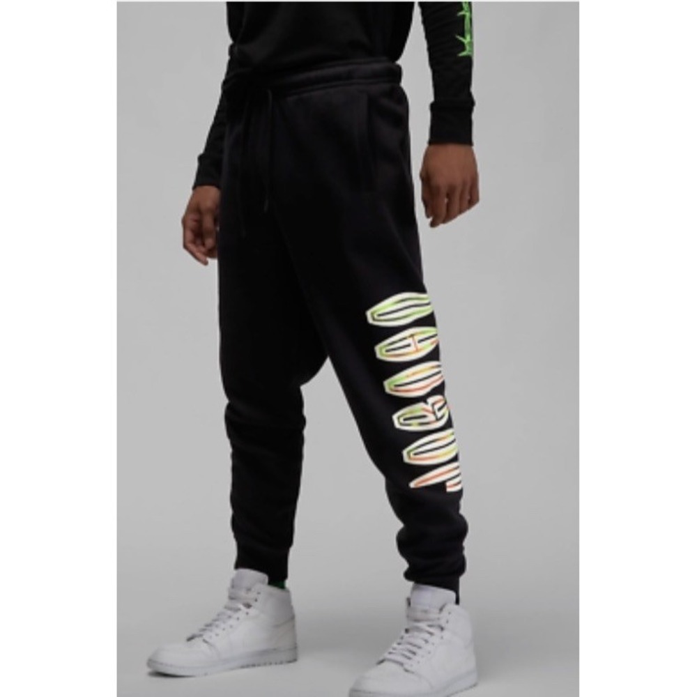 NIKE Jordan MVP Fleece Jogger Pants Sz L Black DV1603-010